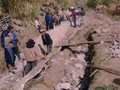 Irrigation canal destroyed by flooding